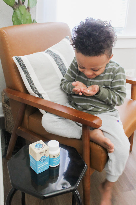 kid with renzos tablets in hand